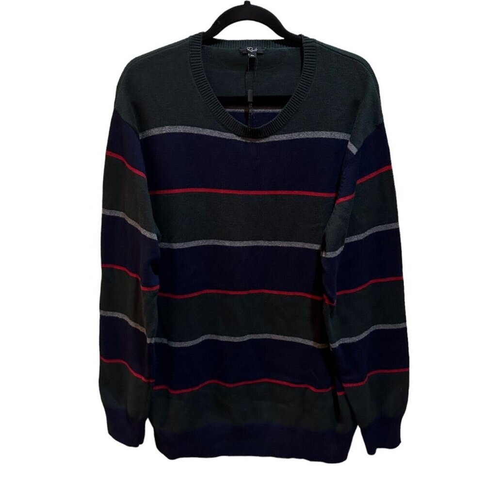 RAILS Mens Size XXL‎ Kent Rugby Hunter Green Navy Striped Pullover Sweater NEW